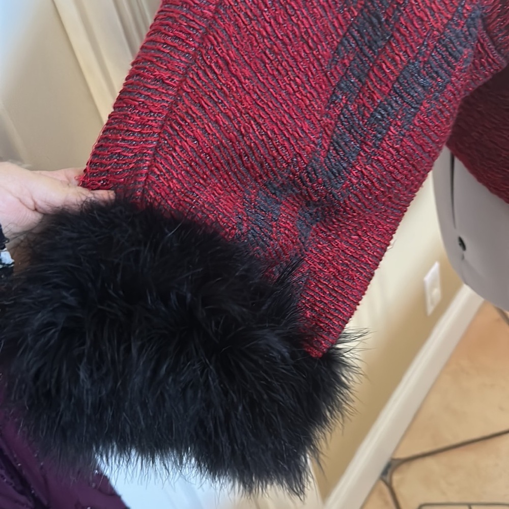 Ralph Lauren fur open front cardi size large - Picture 2 of 9
